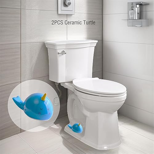 Miniatura 37 de Tapas de pernos de suelo de tortuga marina verde, tapas de cerámica para pernos de inodoro de tortuga marina, bonita decoración de baño, divertidos