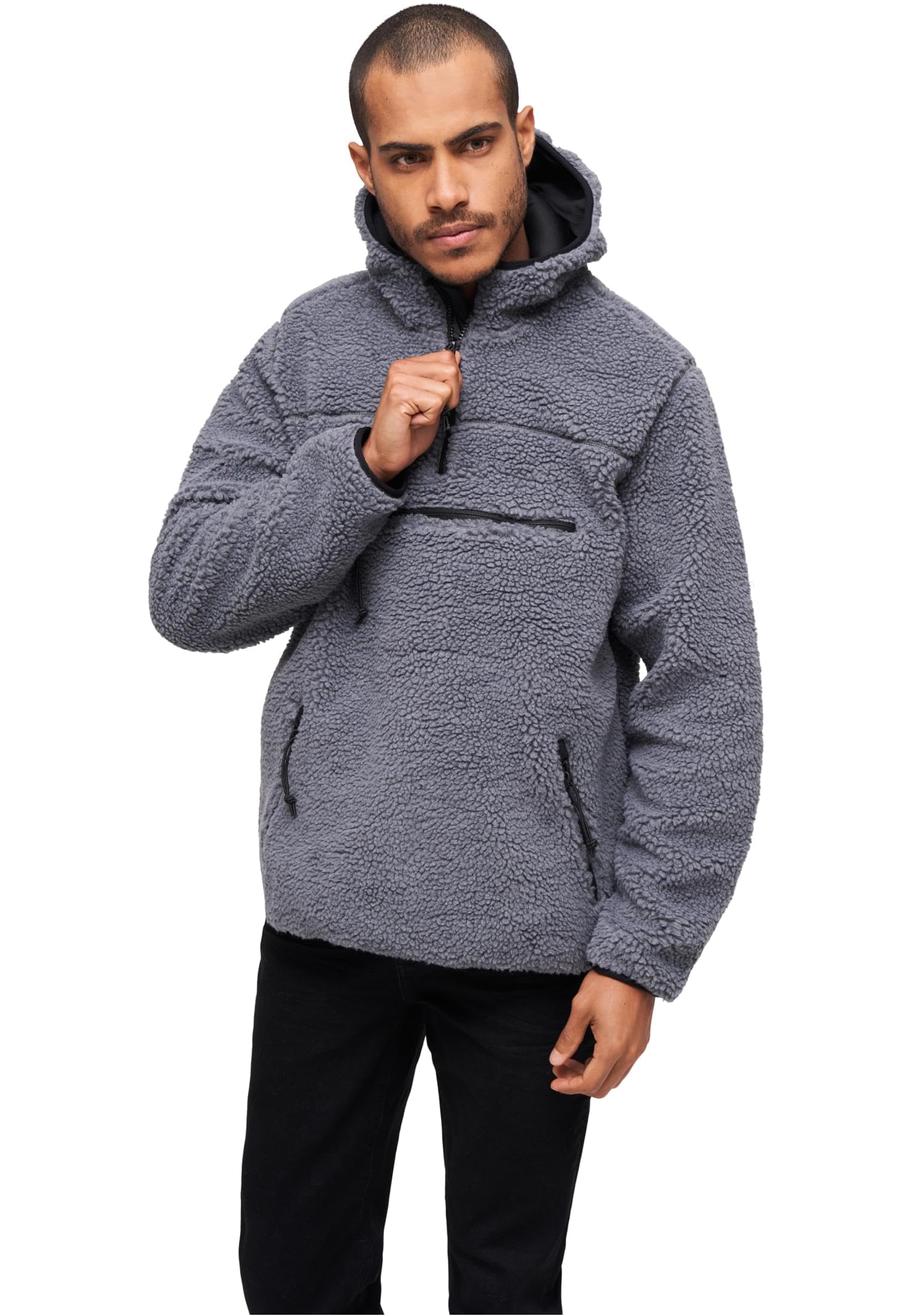 Brandit Teddy Windbreaker Hombre Cortavientos Negro 100% poliéster