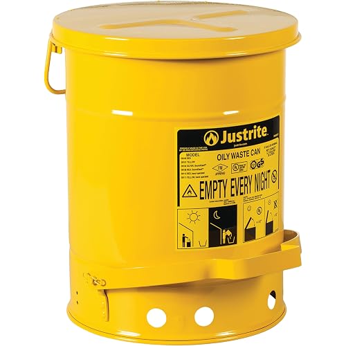 Justrite 6 Gallon Galvanized Steel Oily Waste Can