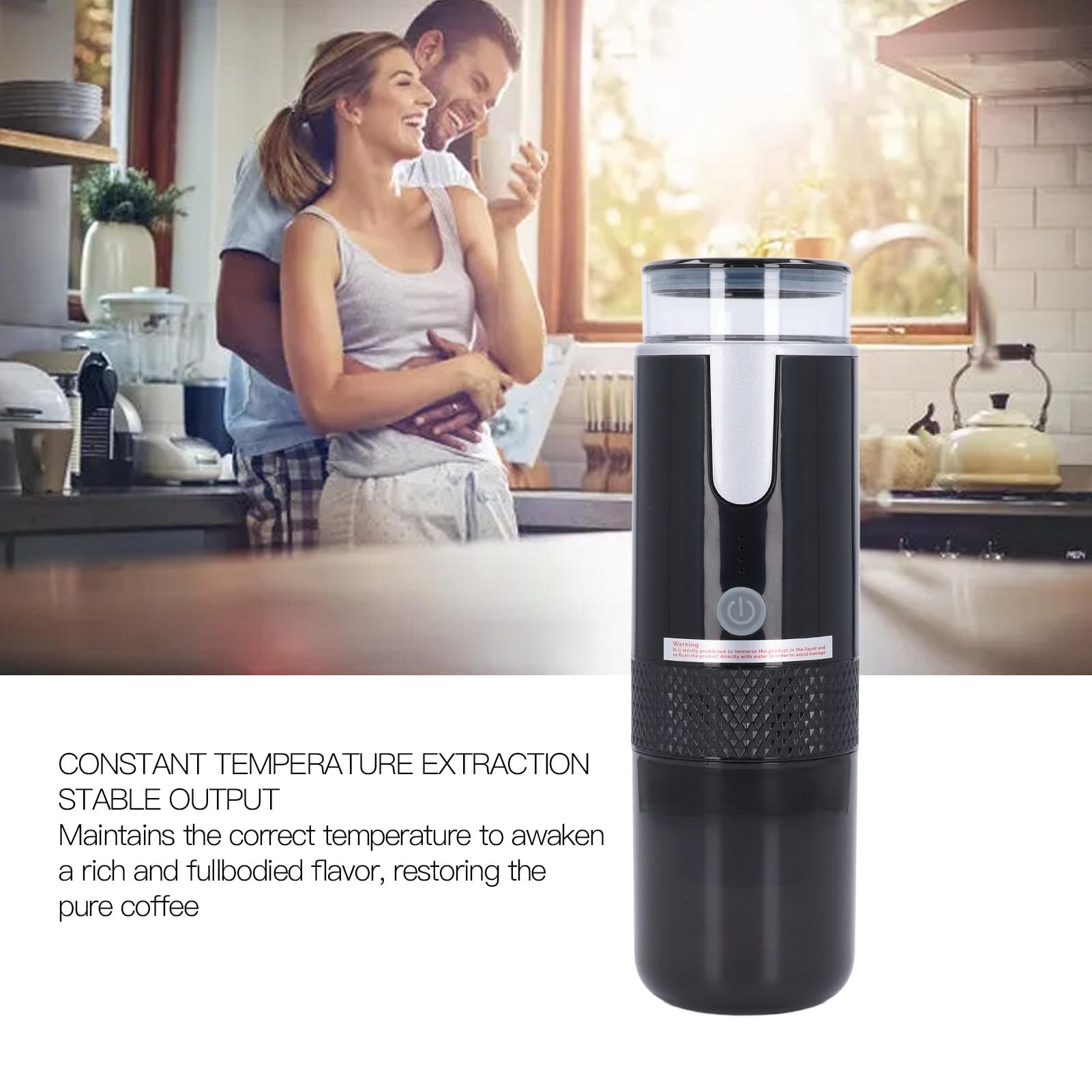 Asixxsix Cafetera Portátil, Máquina de café Eléctrica USB con Batería de 1200 MAh, Compatible con café Molido y Cápsulas, Máquina de café Eléctrica Portátil para Viajes, Camping, Coche,