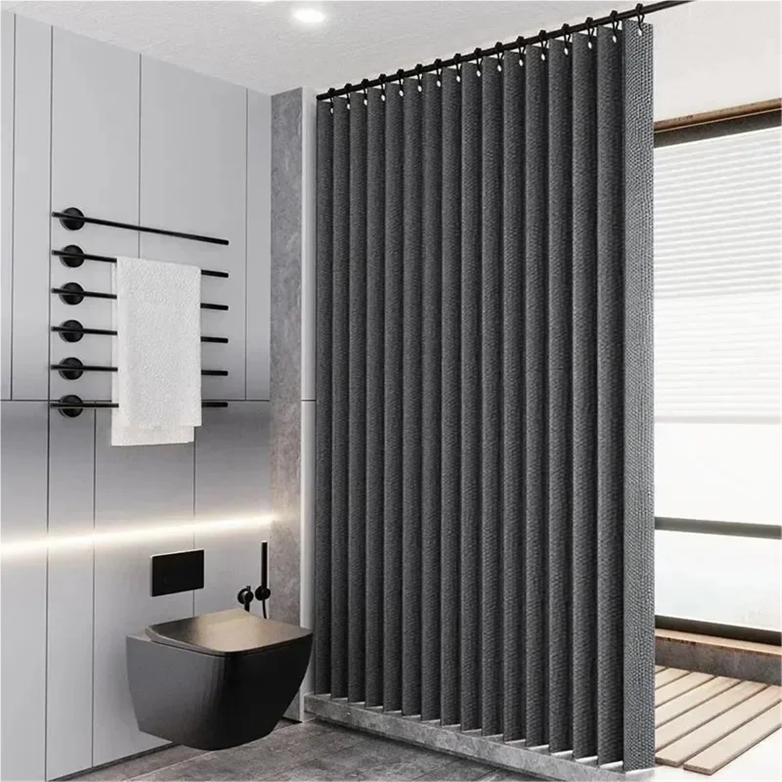 Rideau Douche Lin Rideau Pliant en Lin épais imperméable