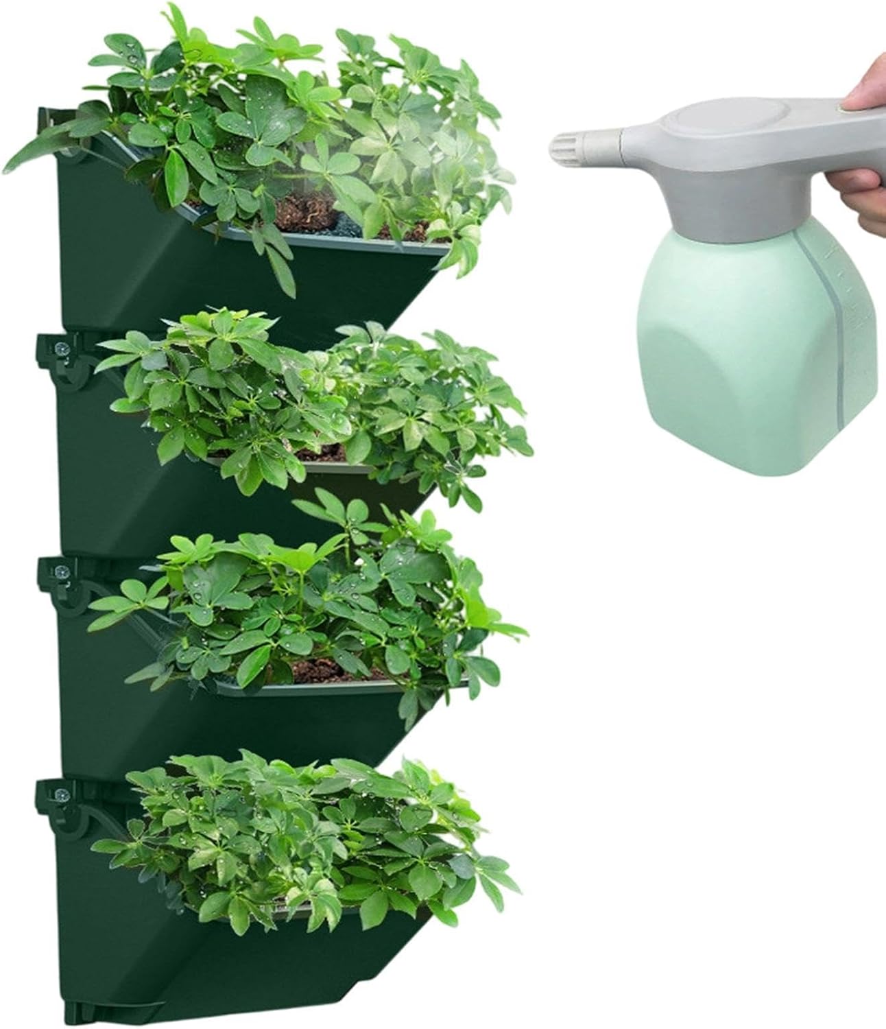 Genérico Vertical Garden Planter, 4 Pieces Self-Watering Vertical Stand with Drainage – Garden Pots | for Planting Plants: Cherries, Strawberries, Creepers, Vegetables and Fruits