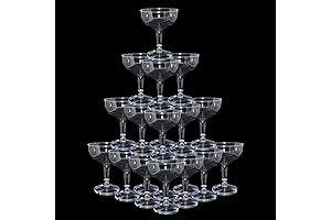 30 Pcs 5oz Unbreakable Plastic Coupe Champagne Glasses