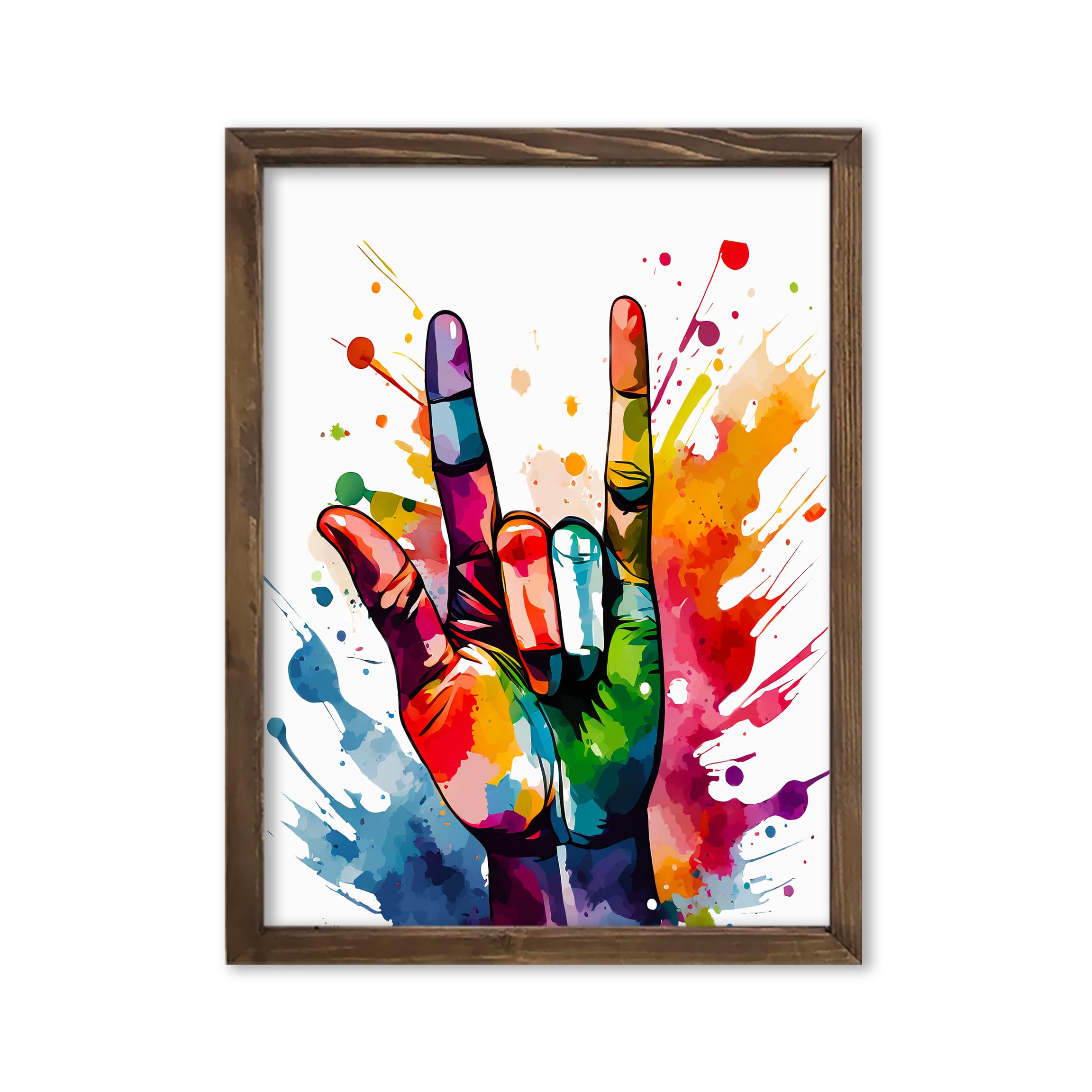 Amazon.com: Heartfelt Watercolor ASL I Love You Hand Gesture