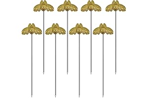 8pcs Gold Bee Cocktail Picks, Stainless Steel Martini Olive Picks for Bar...