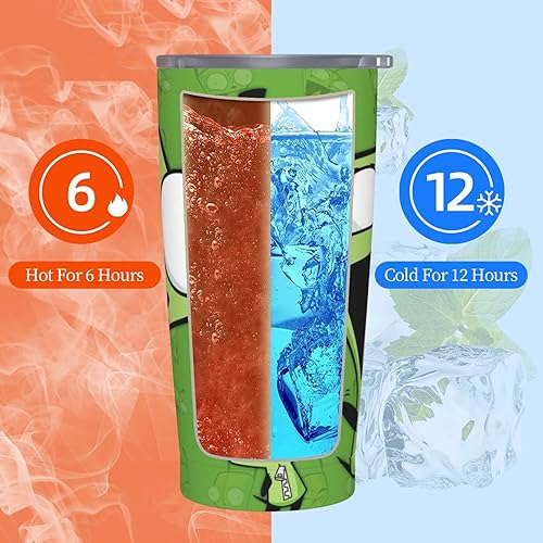 Miniatura 6 de CONPELSON Taza de café de 20 onzas Invader Anime Zim con aislamiento de acero inoxidable con pajitas Novedad taza de viaje para el hogar, oficina,