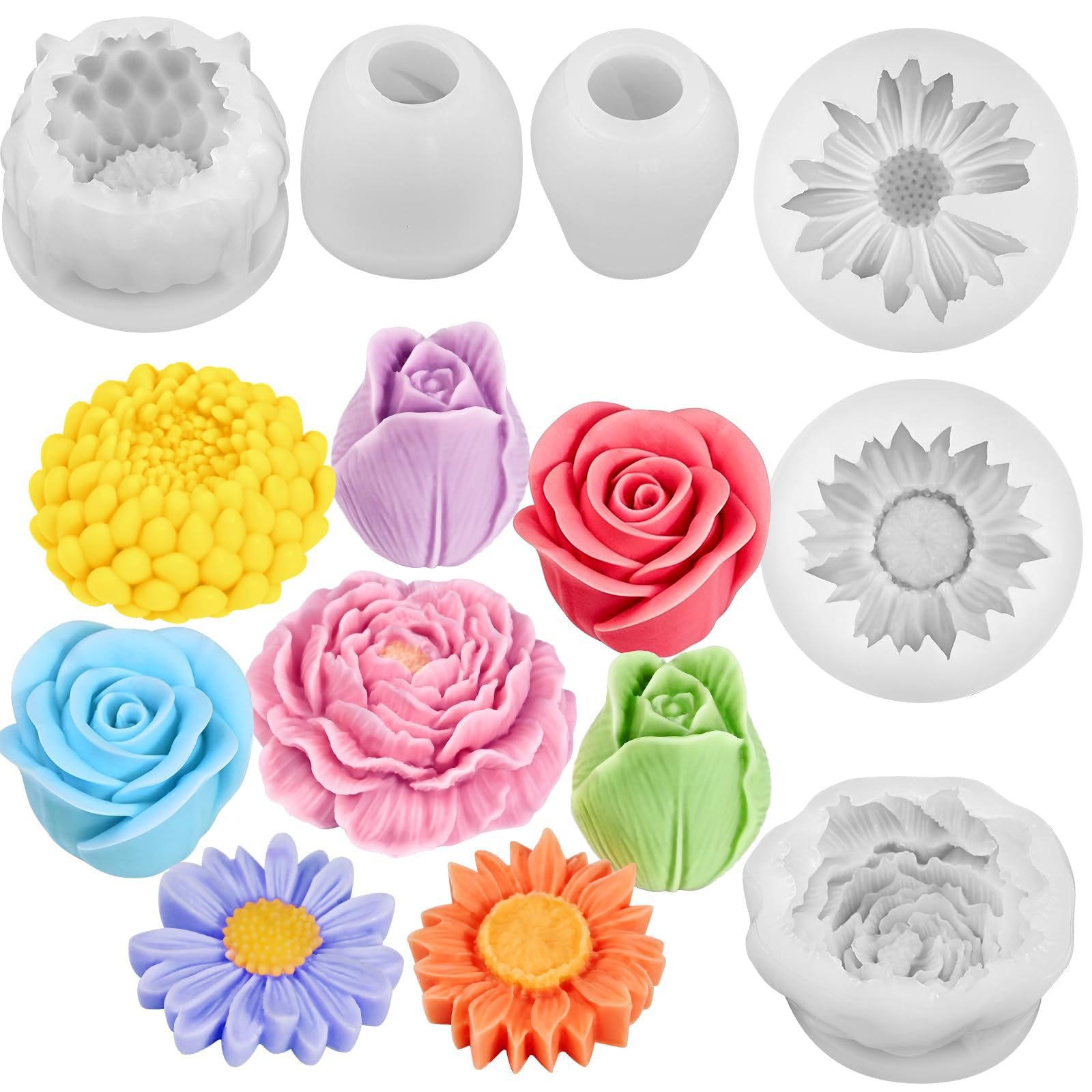 moule en silicone fleurs 6 pièces