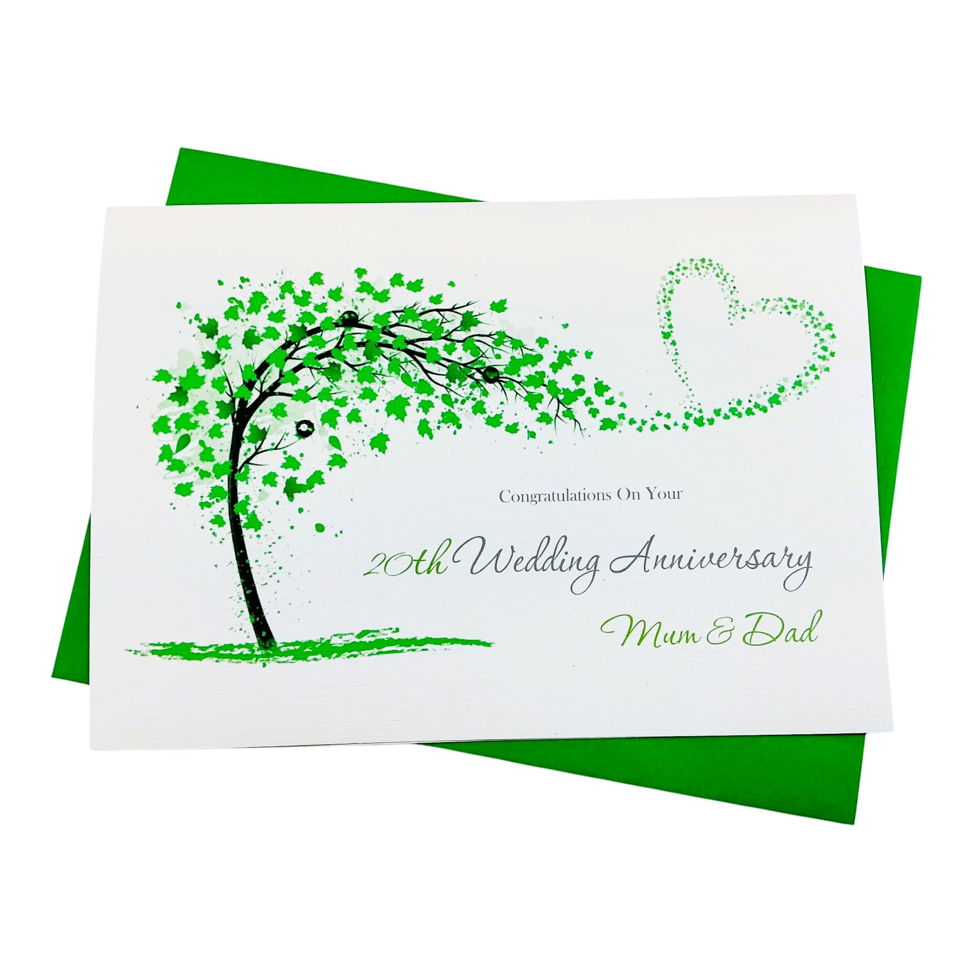 Mum & Dad 20th Wedding Anniversary Card Personalised China 20 Years – SH 20