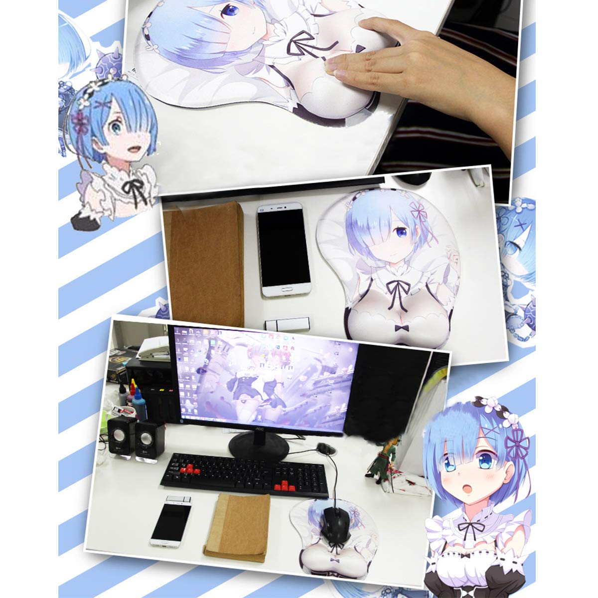 Re:ゼロから始める異世界生活　レム　高品質　マウスパッド Amazon | Re ゼロから始める異世界生活 エミリア・レム マウス