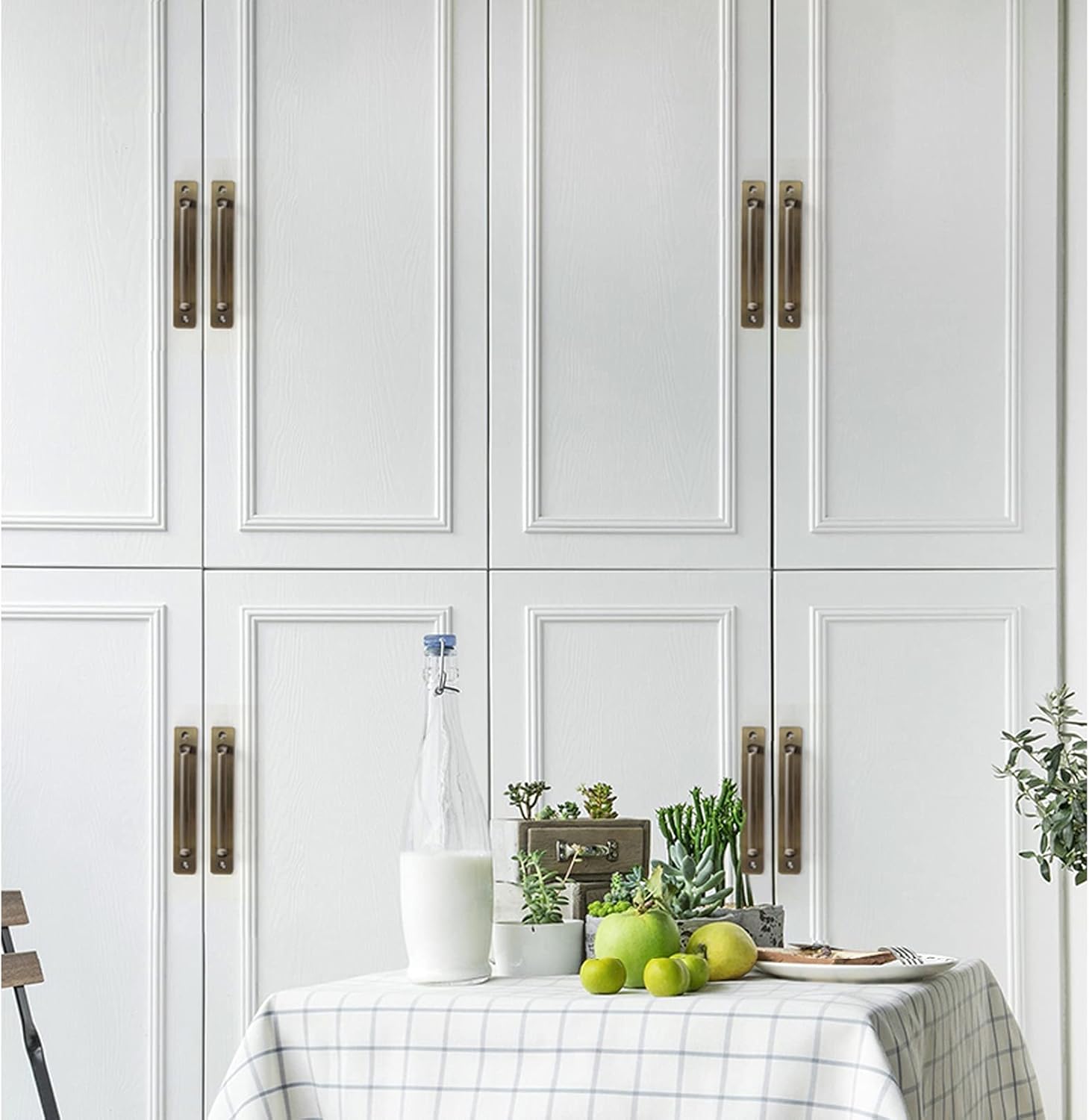 2 Pcs Barn Door Handles Sliding Door Handles Kitchen Door Handles Wardrobe Handles Space Aluminum Garden Gate Handle for Gates, Gardens, Garages (A Hole Distance 160mm)