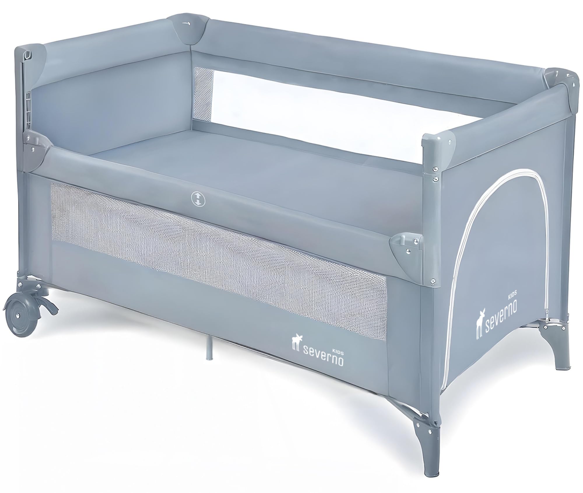 Kids Close to Mommy Baby Reisebett 2-en-1 – Cama auxiliar y cuna de viaje plegable para niños con 2 niveles, mosquitero, colchón, ruedas y bolsa de transporte – Cuna de viaje para bebés hasta