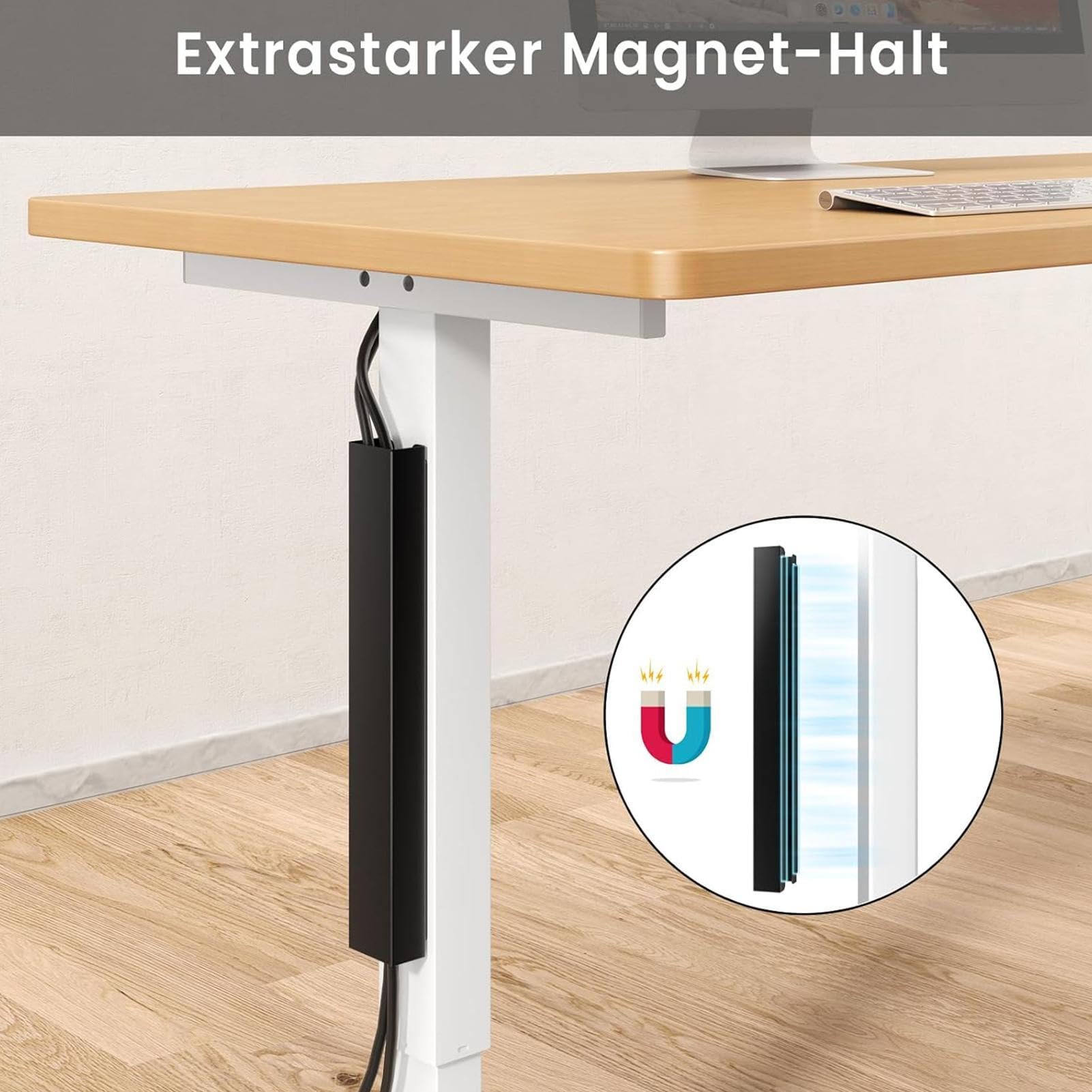 Canalina magnetica per cavi da 35 cm, in alluminio, per gambe del tavolo, nascondiglio e organizer per gestione dei cavi, per tastiera, computer, scrivania, tavoli, librerie, piano di lavoro e libri