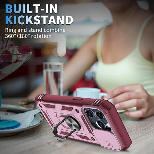 Vista 166 de Korecase Funda de protección para iPhone 12 y 12 Pro Ring Case con cubierta para lente de cámara, grado militar, resistente, de doble capa, cuerpo