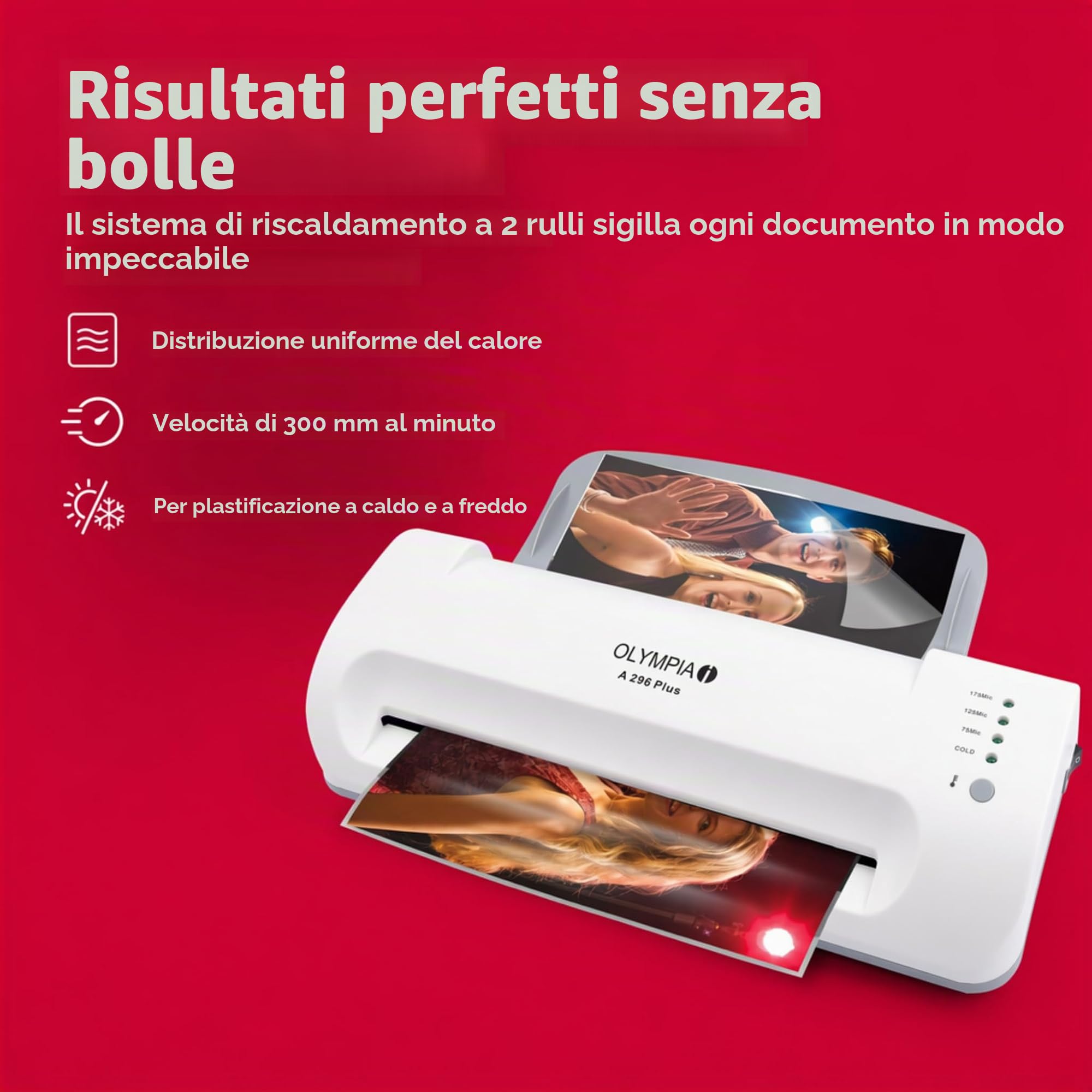 OLYMPIA A 296 più, laminatore caldo e freddo A4