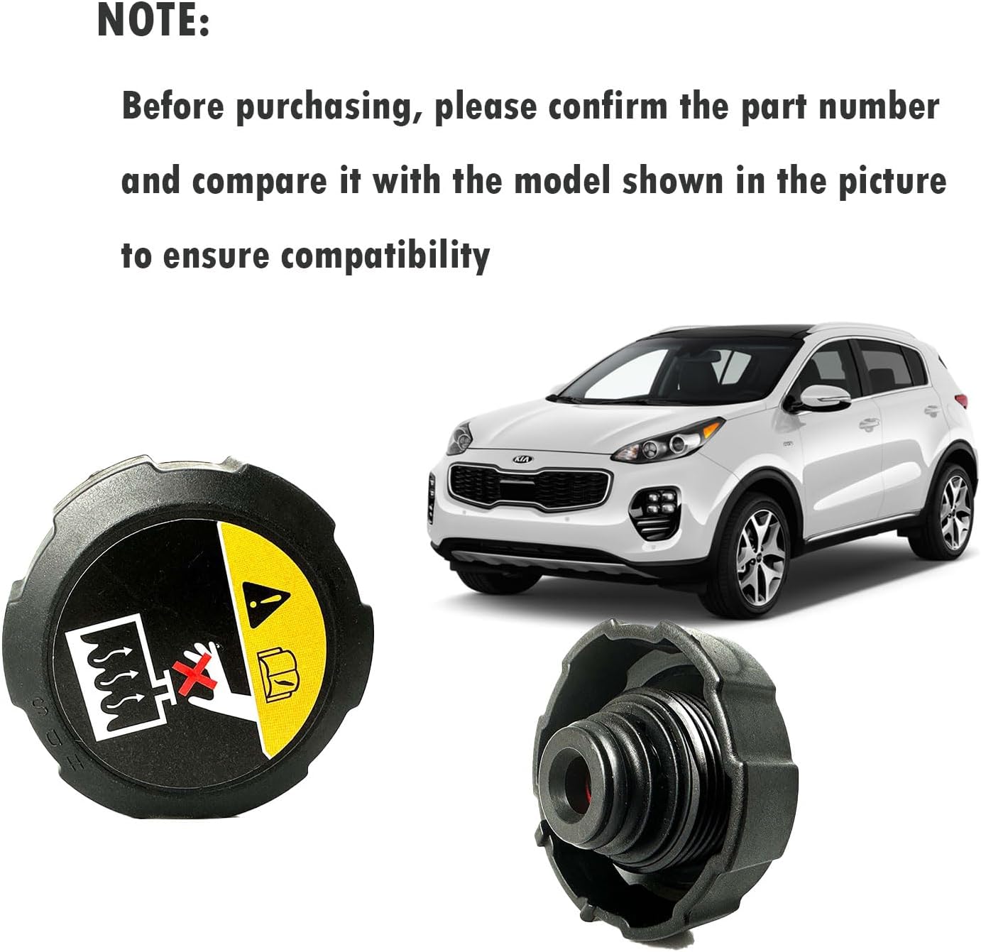 25330-D3000 Radiator Coolant Reservoir Tank Cap Compatible with Kia Niro Sportage 2017 2018 2019 2020 2021