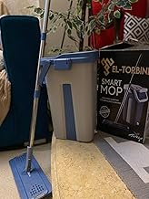 ممسحة توربين مطورة مسطحة بدون استخدام اليدين من تيركيش أوريجينال، مصنوعة من مادة المايكروفايبر برأس مرن 360 درجة (38 × 12.5 سم) مع منشفة فائقة الامتصاص ومقبض من الفولاذ المقاوم للصدأ قابل للتمدد، بيج