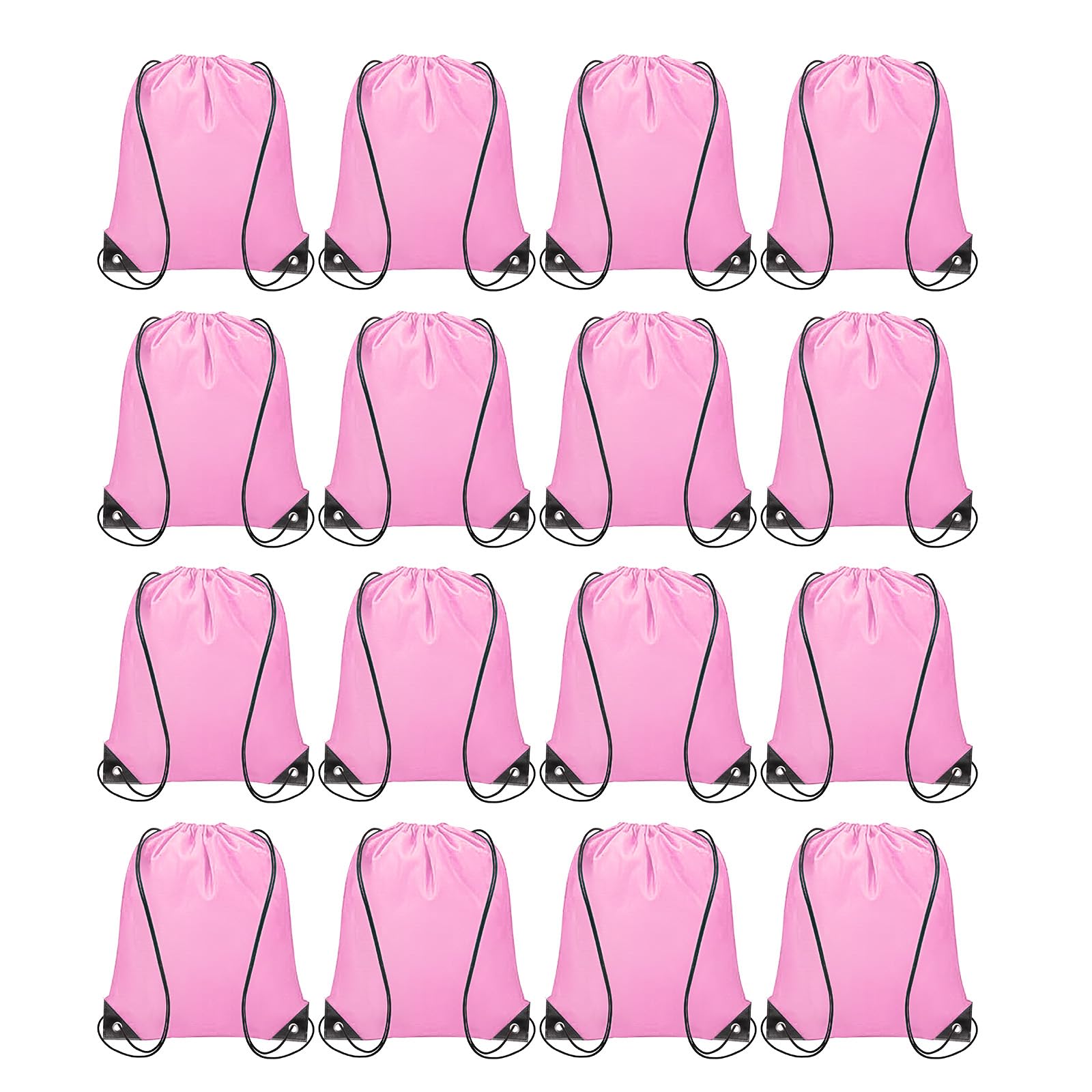 Muiltvoe 16pcs Drawstring Bags Draw String Backpack Bulk Polyester Sport Draw String Bag Gym Sack Cinch Tote String Backpack for Gym Party Sport Trip Swimming Beach, Yellow