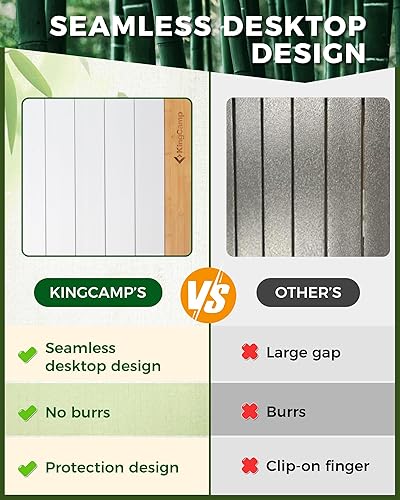 Miniatura 10 de KingCamp Mesa plegable de aluminio, mesa de campamento enrollable, mesa plegable ligera, mesa de picnic portátil, mesa de campamento para acampar al