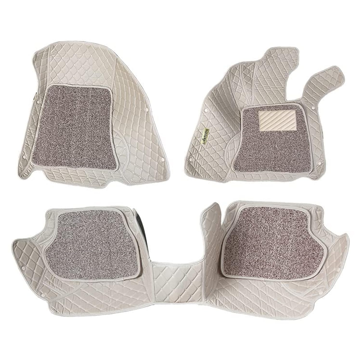 Luxury 7D Car Floor Mat Full Set for Maruti Suzuki Ertiga (2018 to 2020) | 7 Layer Protection Mats | Leather with Curly Car Foot Mat with Heal Pad | Anti-Skid & Waterproof (Beige)