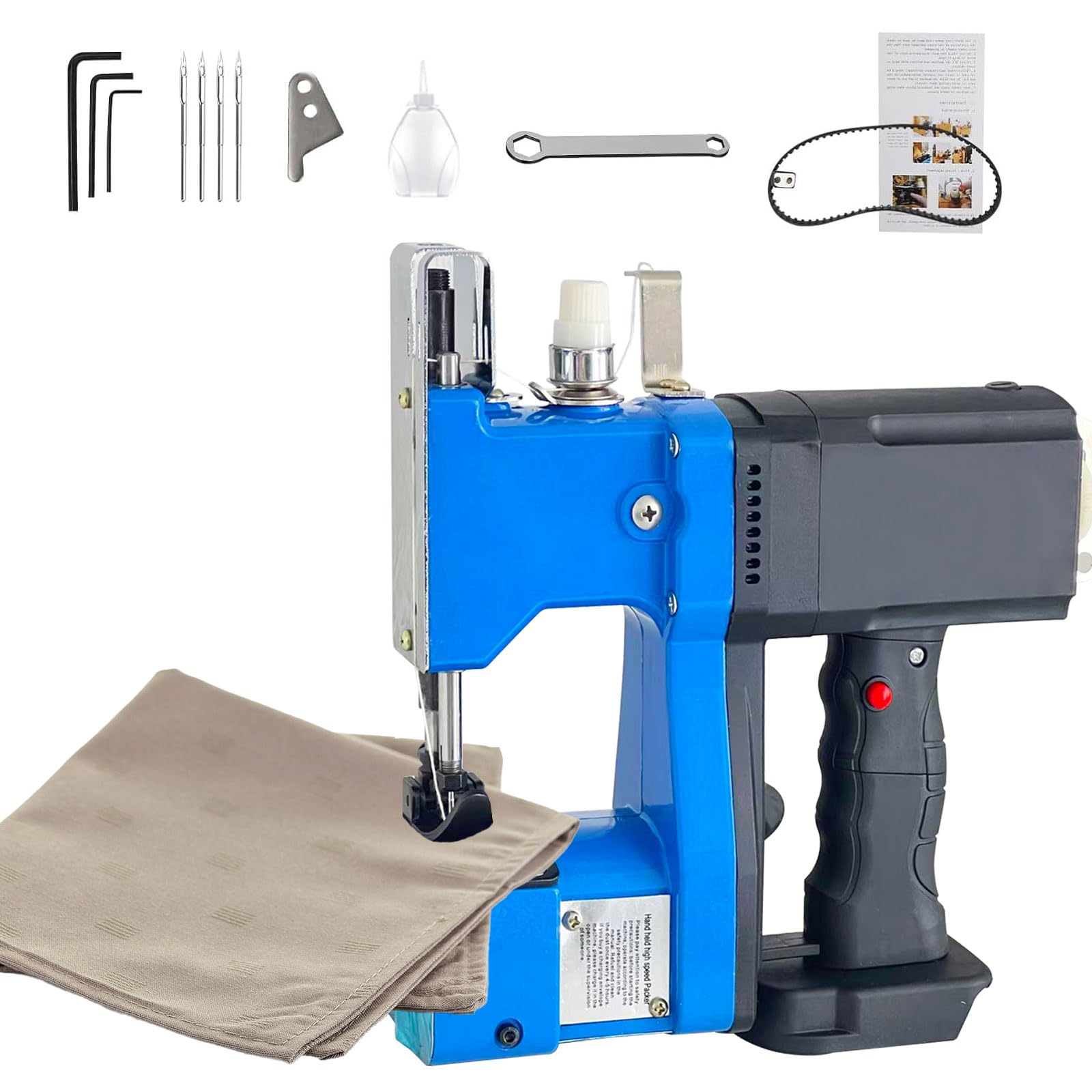 Máquina de coser a mano con batería, batería portátil, compatible con batería Ma-kita de 18 V, longitud de puntada 7-10 mm, grosor de costura 0,2-10 mm, máquina de sellado de bolsas eléctrica para