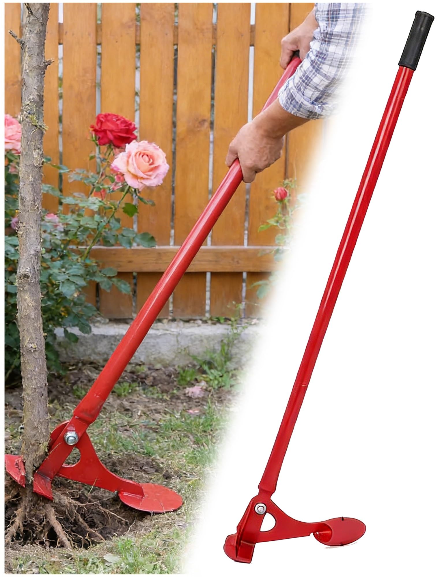 Strumento di rimozione delle radici degli alberi, estrattore di ceppi per giardino e fattoria, estrattore per pali di recinzione, estrattore per alberelli e rimozione delle radici delle erbacce