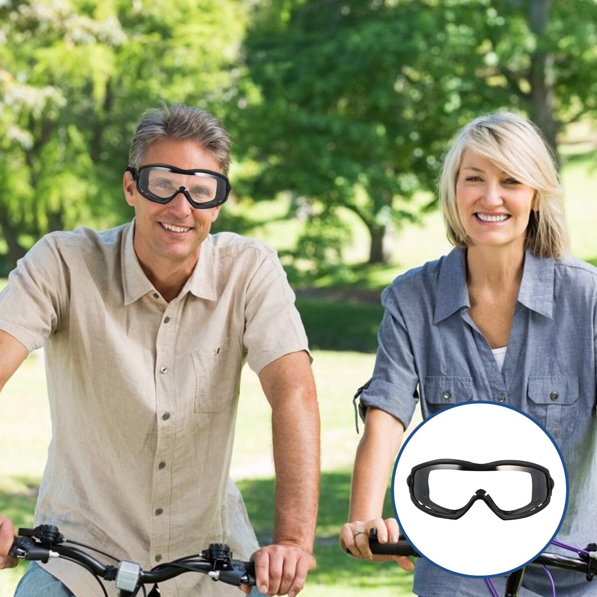 Occhiali Protettivi Moto Vintage Leggeri Resistenti Urti e Strappi per Ciclismo e Attività Outdoor con Lenti Trasparenti Antivento