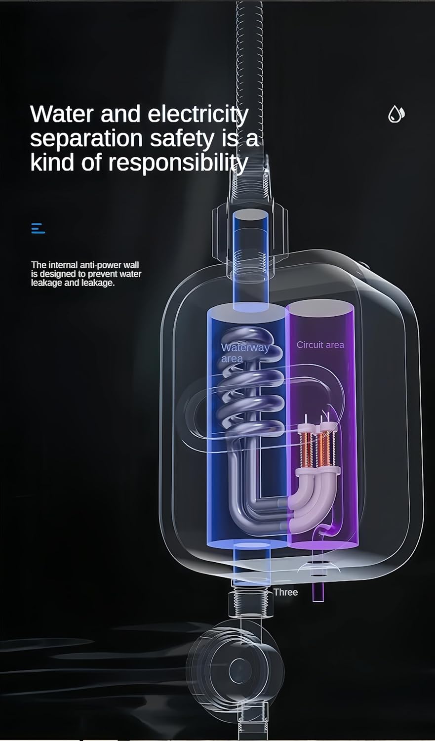 Instant Water Heater LCD Digital Display Thermostatic Shower Water Heating Device Stainless Steel Tankless Rapid Heating Machine