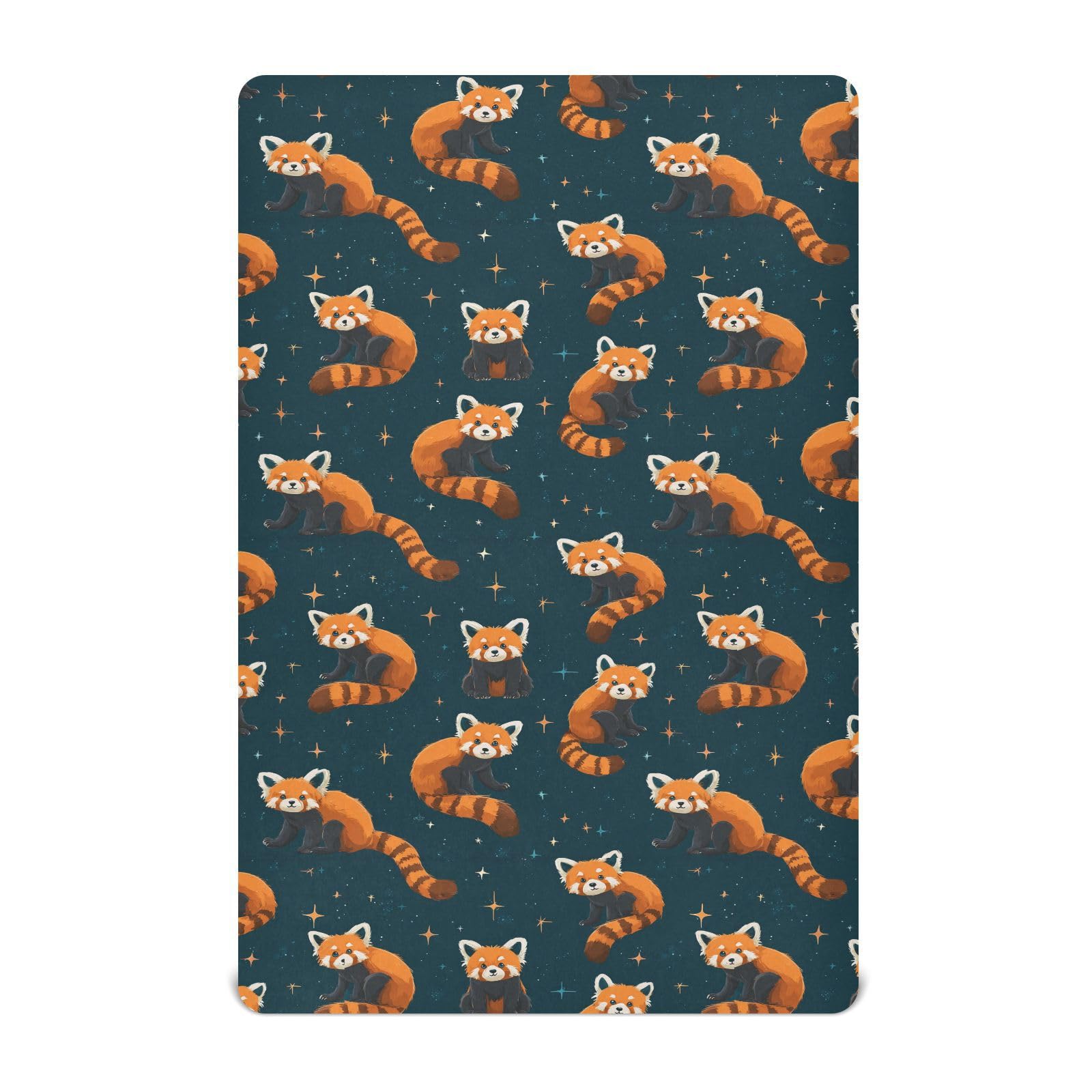 Baby Crib Sheet Cute Red Panda Crib Mattress for Boys and Girls Playard Sheet Soft Breathable Fitted Baby Mattress Cover 52x28in