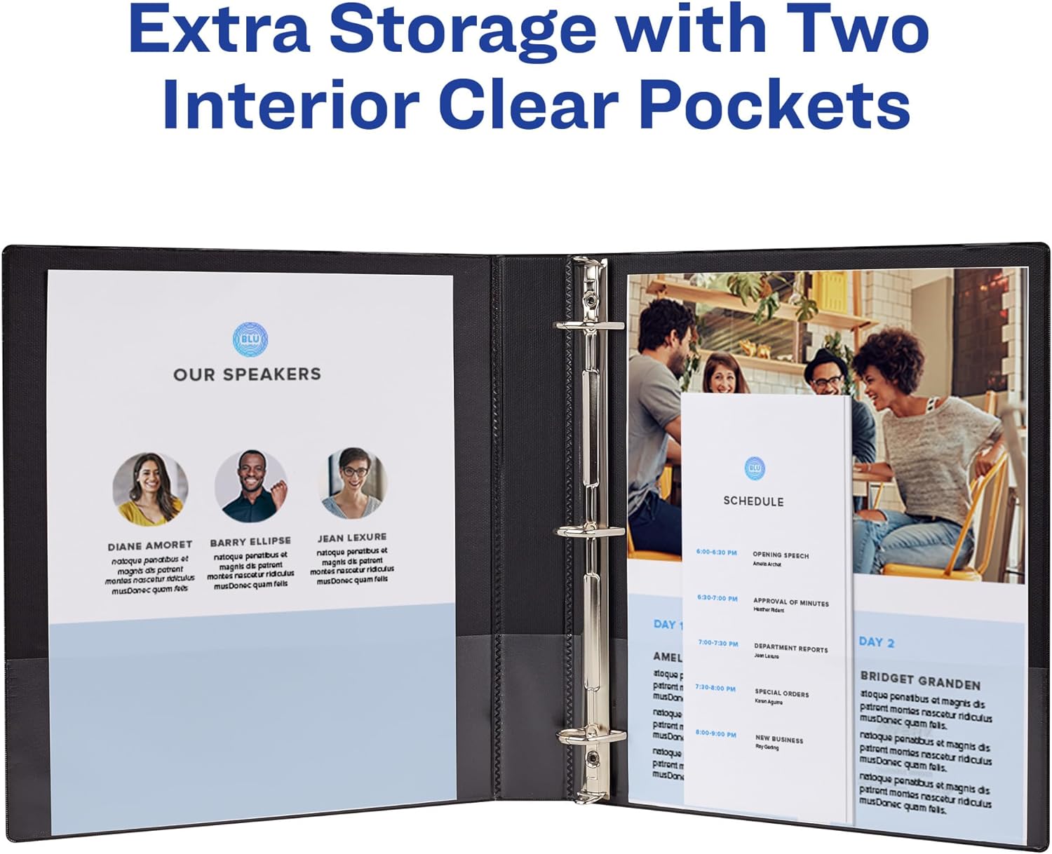 Avery Showcase Standard View 3 Ring Binders, 1" Slant Rings, 250-Sheet Capacity, 1.4 Inch Wide Spine, White Binders, Ideal for Lightweight Organization and Occasional Referencing (12-Pack of 19601)