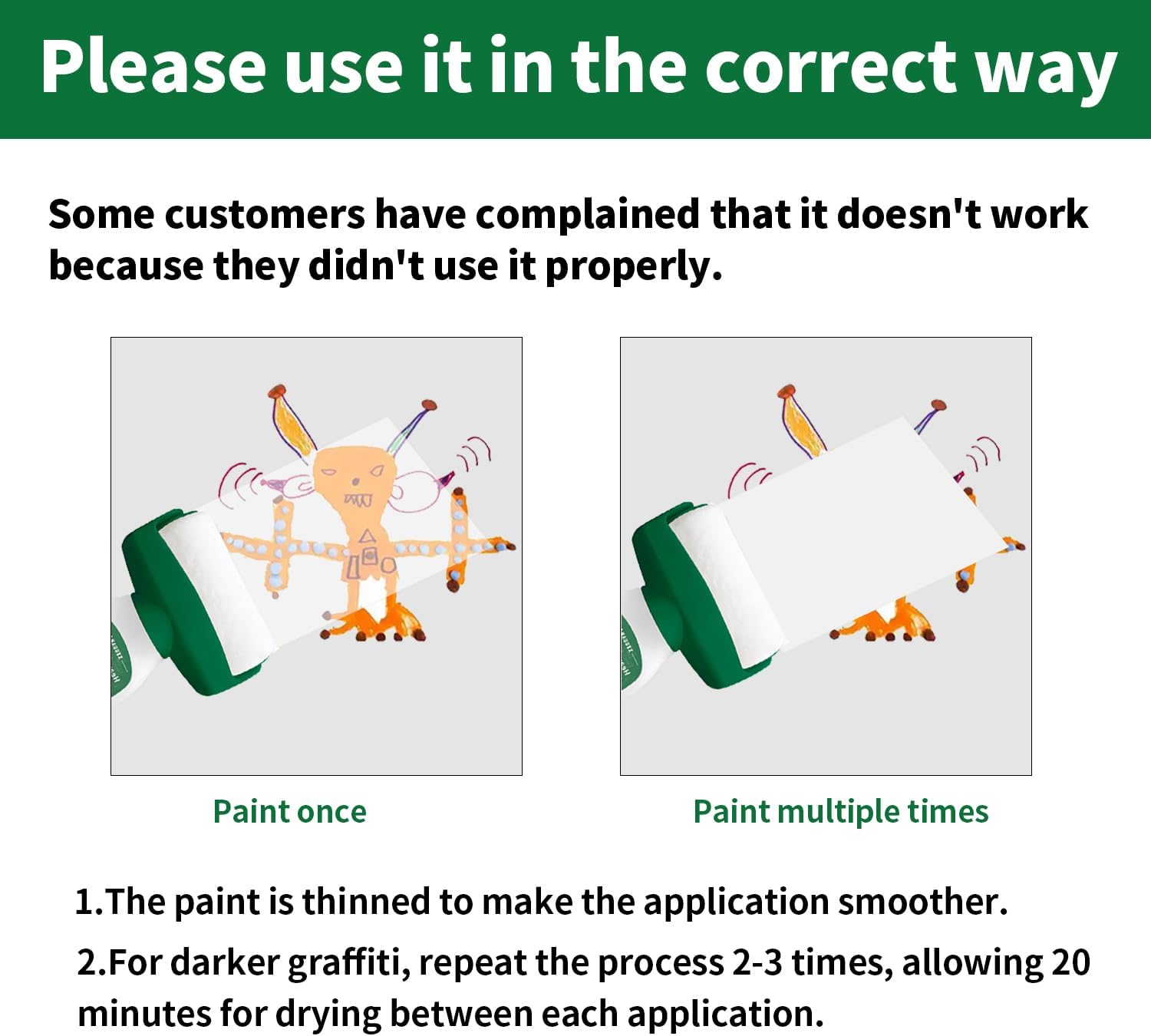 Large Roller Brush Wall Repair Tool,Wall Repair Kit,Wall Roller Paint BrushSuitable for Repairing The Wall with Latex Paint,Repair Graffiti, Stains, and Footprints on The Wall(1000g,White)