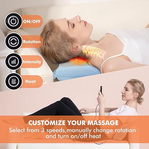 Miniatura 4 de ANHAO Masajeador de cuello azul con calor