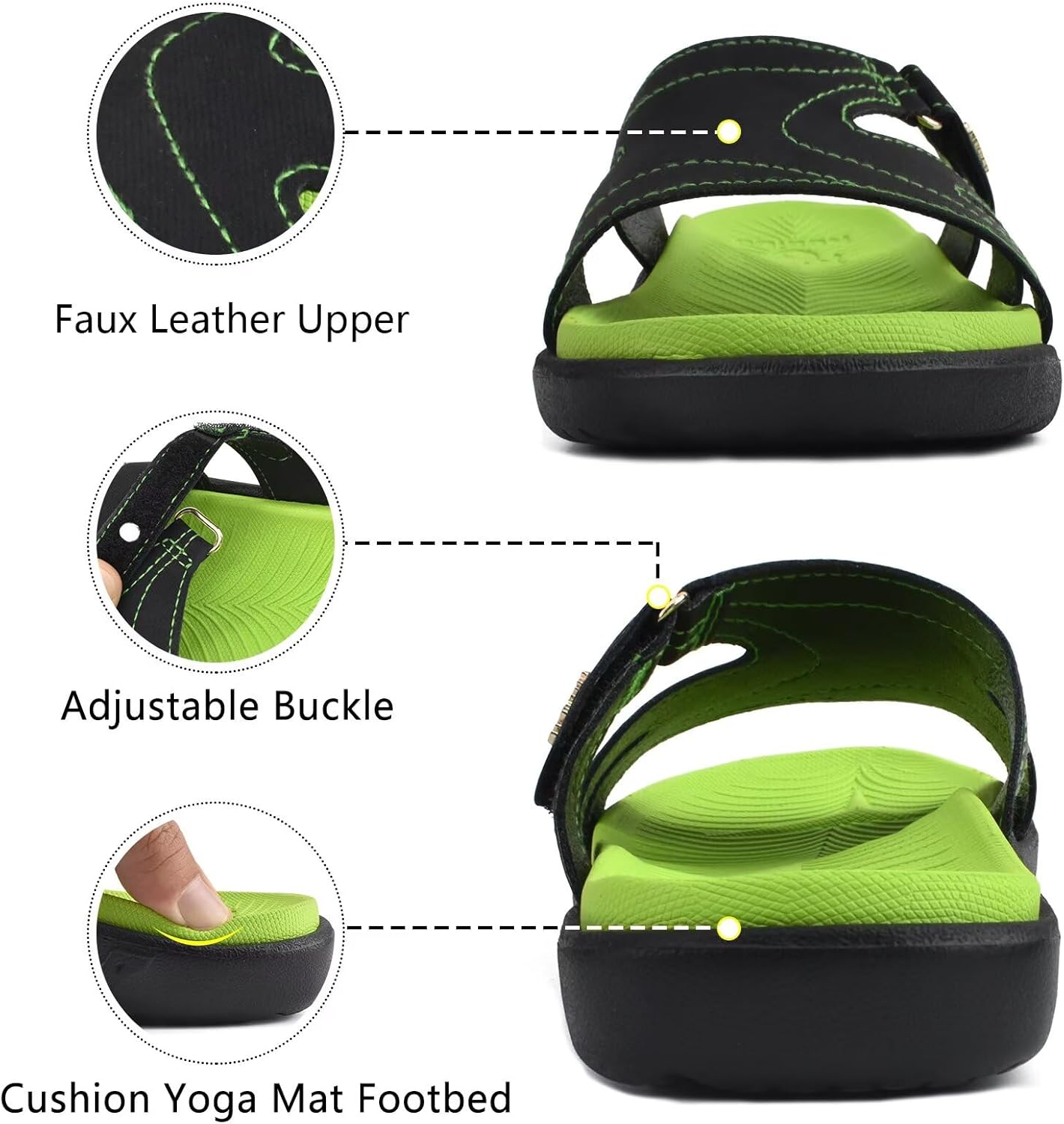 KuaiLu Womens Fashion Orthotic Slides Ladies Lightweight Athletic Yoga Mat Sandals Slip On Thick Cushion Slippers Sandals With Comfortable Plantar Fasciitis Arch Support - Image 5