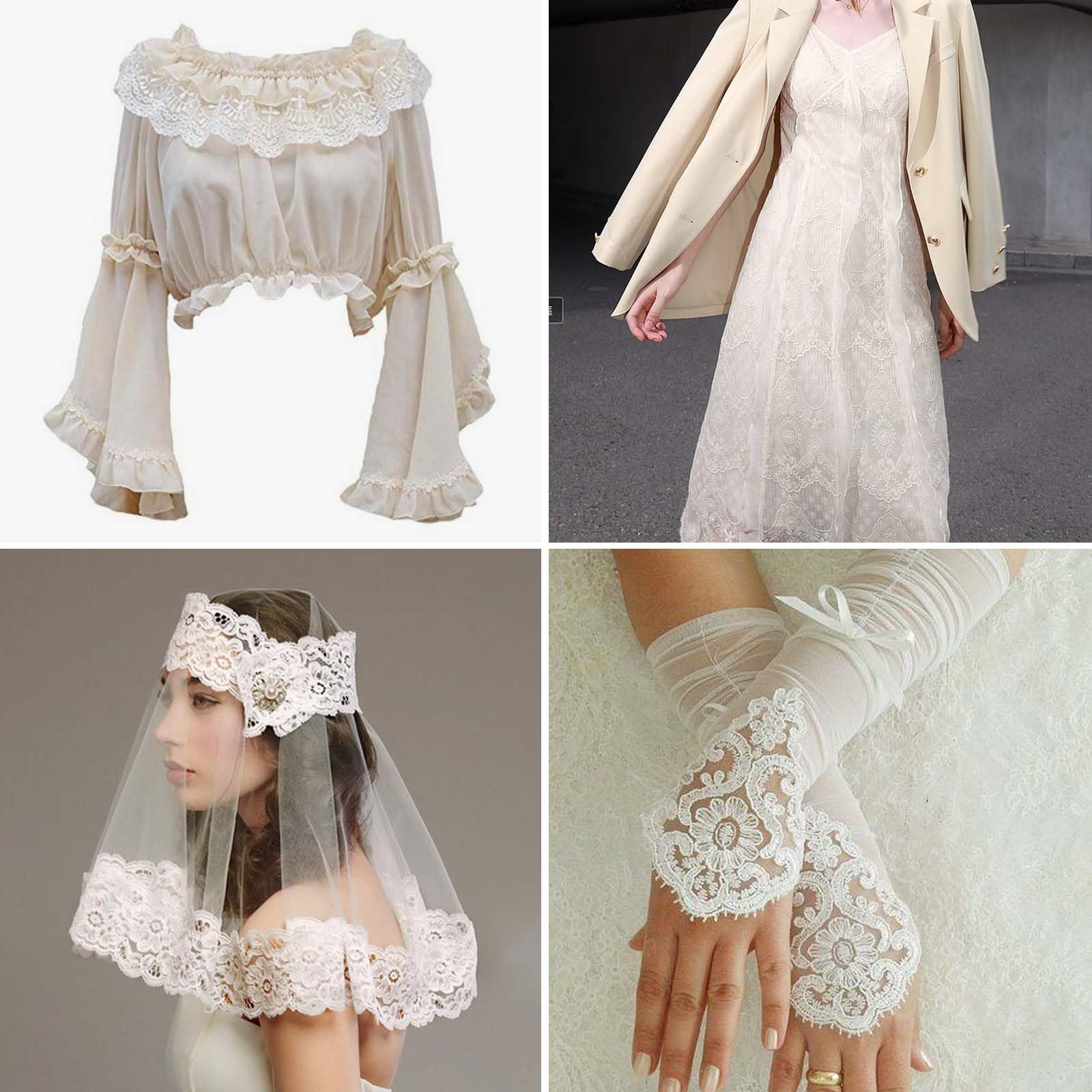 5 yard 10 cm di larghezza in seta lattea, vintage, bordatura in pizzo, nastro decorativo in pizzo, nastro decorativo per cucito, artigianato, lingerie, abito da sposa, decorazione per la casa, marrone