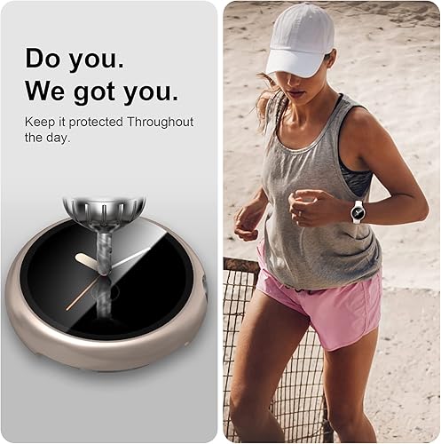 Miniatura 5 de JZK - Juego de 2 fundas protectoras de pantalla para Google Pixel Watch 2 (2023), protector de pantalla de cristal, resistente a los arañazos,