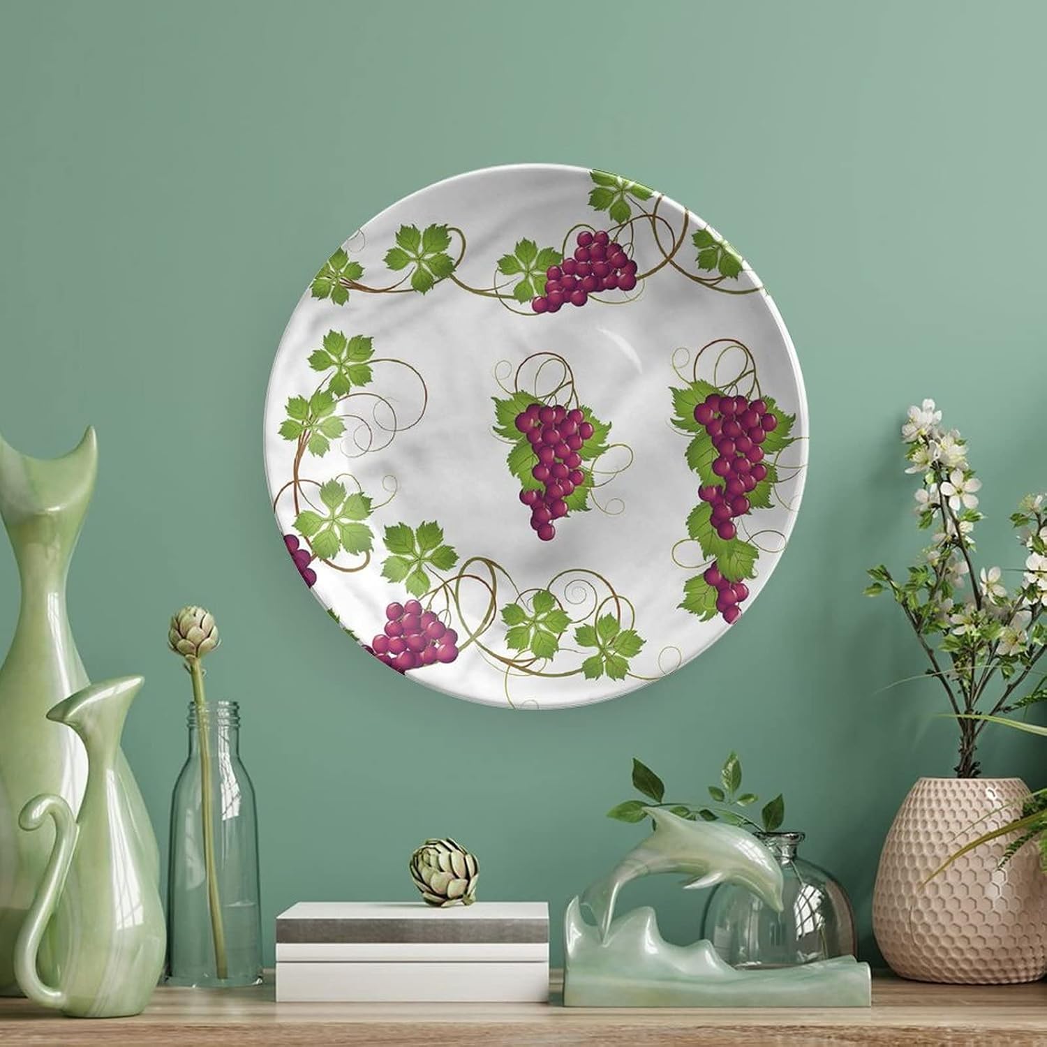 6 Inch Decorative Plate, Vine Tableware Plate, Agriculture Harvest Yield Print Ceramic Wall Hanging for Fine Dining, Upscale Events, Dinner Parties, Weddings, Catering, Christmas, Thankgiving Decor image 5