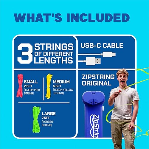 Miniatura 16 de ZipString Original - Juguete clásico lanzador de cuerda, como se ve en Shark Tank, es perfecto para niños y adultos, arroja el lazo al aire