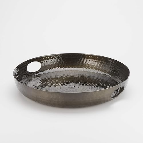 Vista 13 de American METALCRAFT, Inc. American Metalcraft ATHS16 Hammered Aluminum Beverage Tray, Silver, 16-Inch Diameter