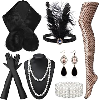 1920s Great Gatsby Accessories Set for Women Headpiece Headband Flapper ...