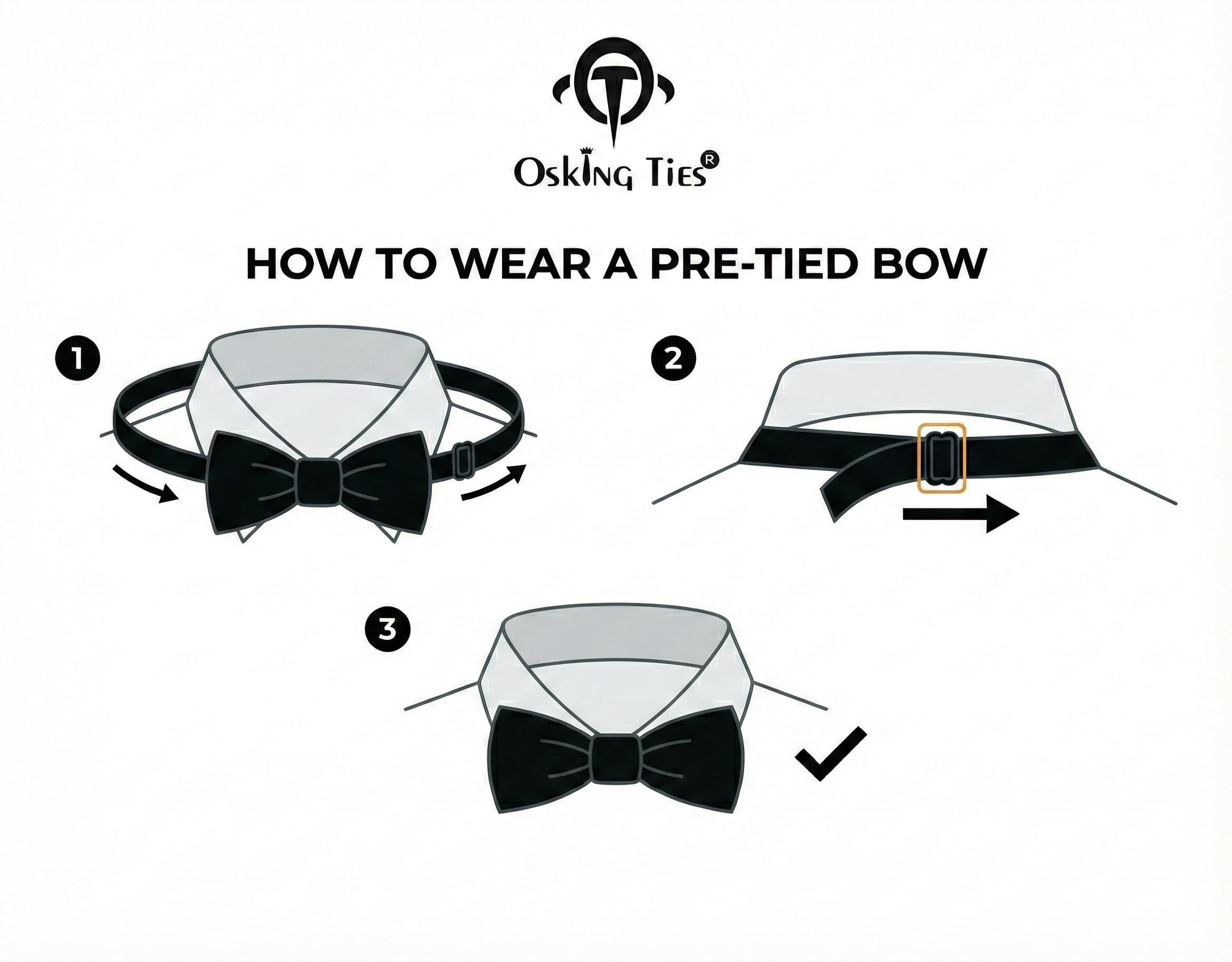 Osking Ties Kids Pre-tied Bow Tie for Boys, Formal & Casual Adjustable Bowtie Age 3-13 Years (Black) 3