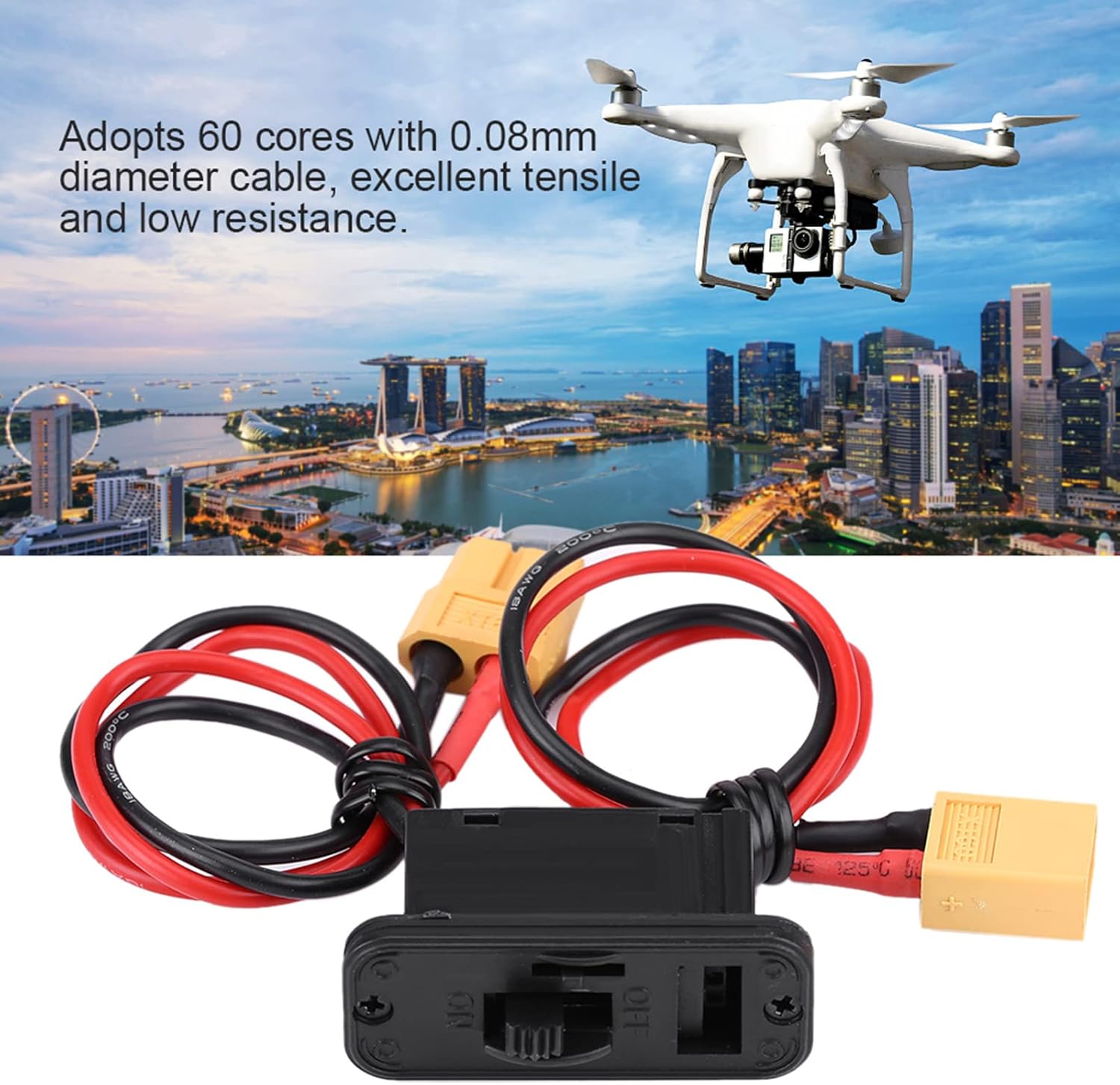 1PCS RC Light Kit, Heavy Duty RC Light Controller, RC LED Light Kit, Switch JR on Off Connectors Accessory for Receiver