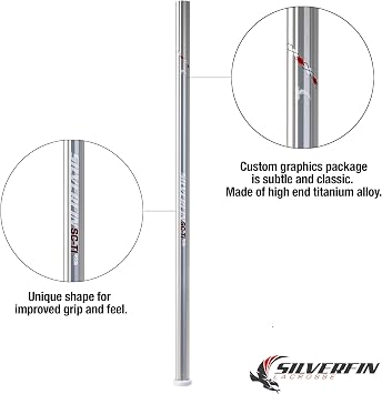 Silverfin Lacrosse Sc-Ti Shaft 30 | Stick for Men with End Cap | Shaft Attack: Lightweight, Durable, Easy Installation & Comfortable Grip | Youth Boys Stick for All Levels