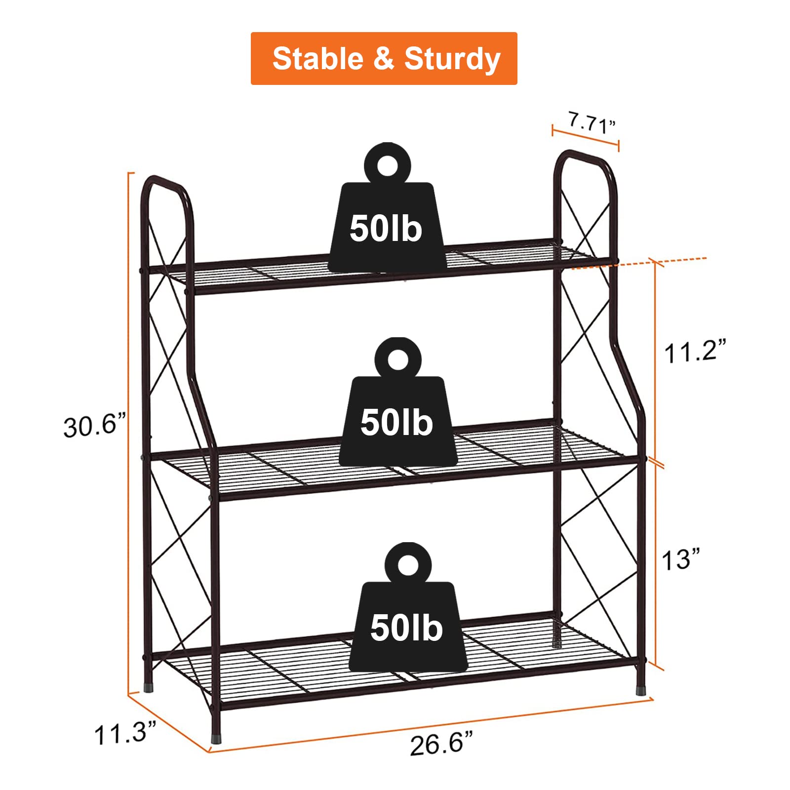 Mutool Support en métal à 3 niveaux pour plantes d'intérieur et d'extérieur, étagère d'angle pour plantes de jardin, balcon et terrasse, bronze