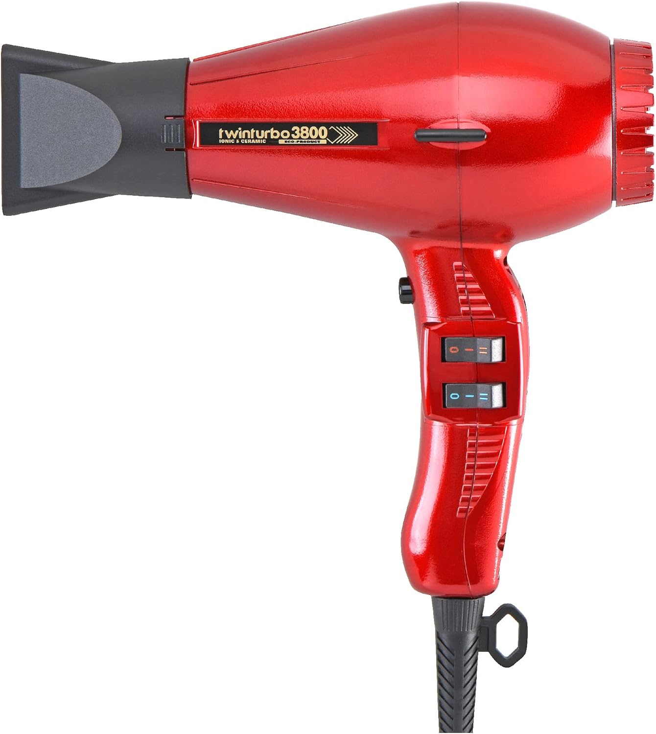 Turbo Power Twin Turbo 3800 Ceramic & Ionic Eco Friendly Cranberry Hair Dryer with Miracle Detangling Brush – Eco-Friendly Blow Dryer and Dual Bristle Brush for Smooth, Frizz-Free Hair