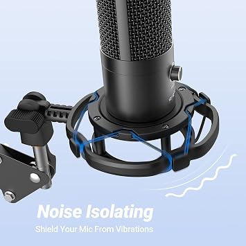 Fifine SK1 Vibration Reduction Microphone Shock Mount Holder for Desk Stand | Mic Mount Holder, Noise Elimination, with Thumbscrew, Pivot mount for Boom Arm