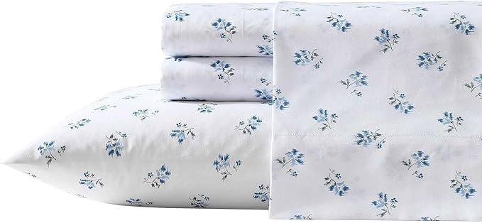 Wrangler - Queen Size Sheet Set, Ultra-Soft & Wrinkle-Resistant Bedding for Year Round Comfort, Deep Pockets, Bed Sheets with Matching Fitted Sheet & Pillowcases (Sketchy Ditsy Blue)