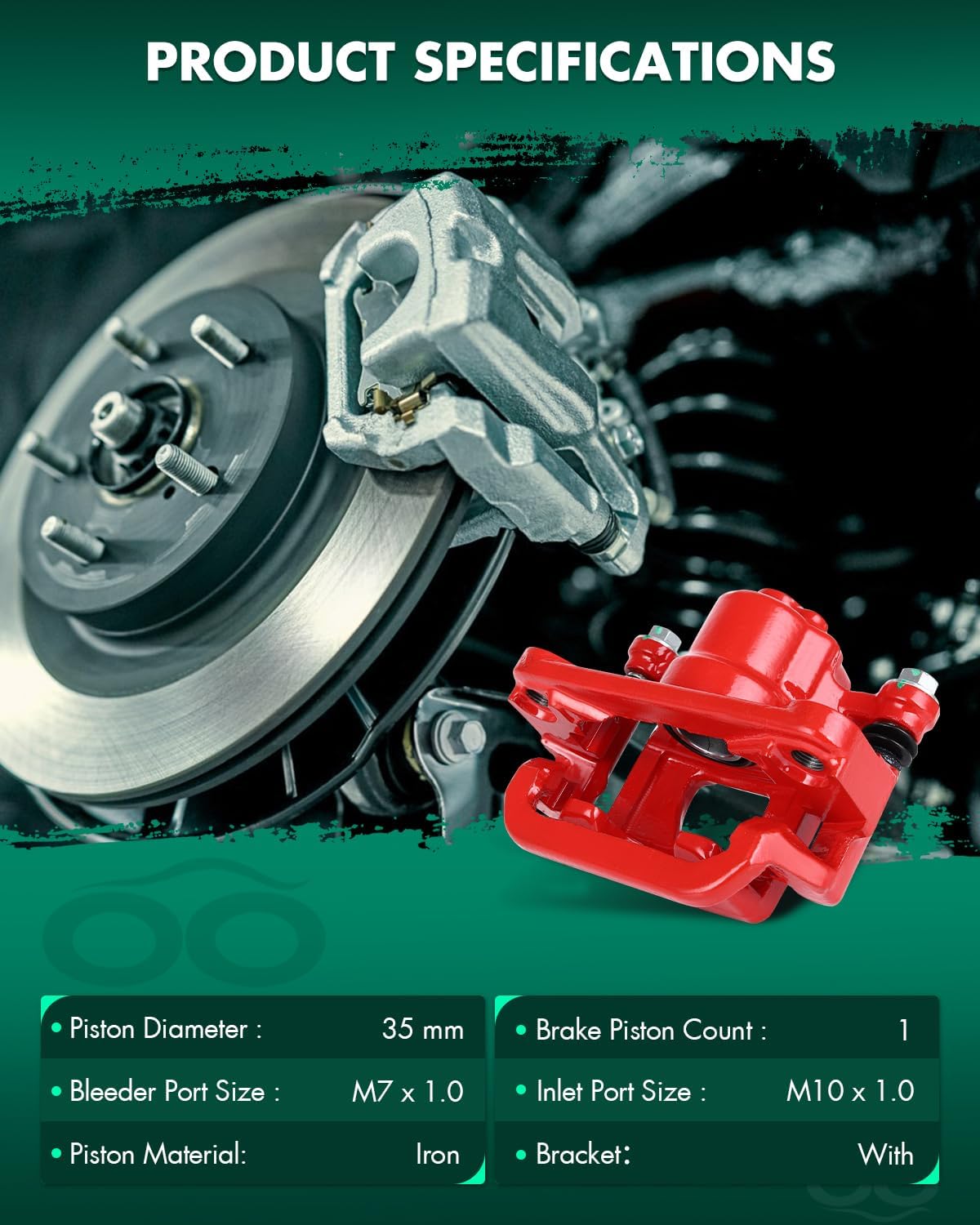 SCITOO Rear Left+Right Brake Calipers With Bracket 19-B2780A 19-B2781A Compatible For Nissan Altima 07-12 For Nissan Juke 11-17 For Nissan Maxima 07-08 For Nissan Sentra 11-12 14-16