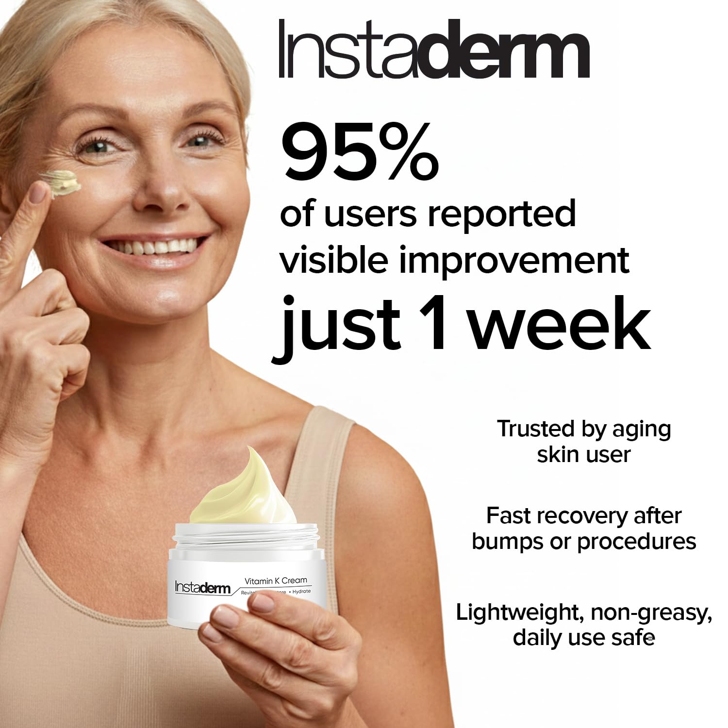 Vitamin K Cream- Bruise Healing Formula with Arnica. Dark Spot Moisturizer for Bruising, Spider Veins & Broken Capillaries. Repair Under Eye Dark Circles, & Puffiness. - Image 5