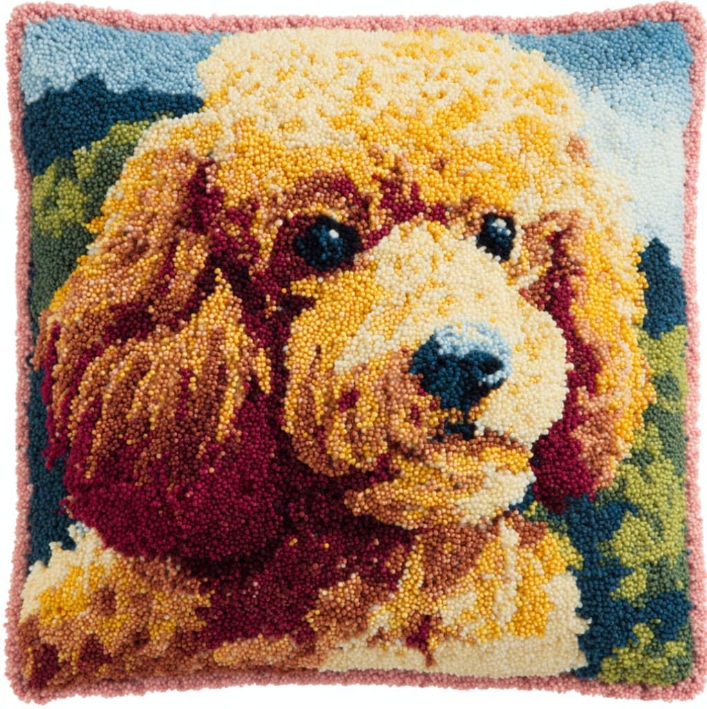 Axiangzik Poodle Latch Hook Pillow Kits For Beginners,