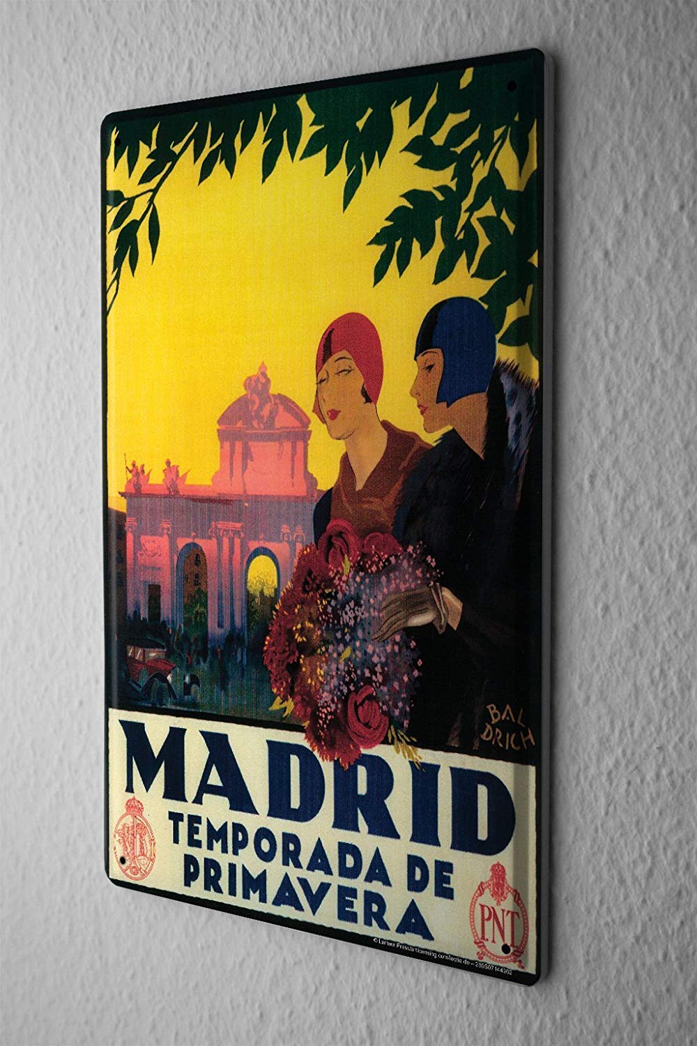 Yelacecca Tin Sign City Madrid 7.8X11.8 Inch