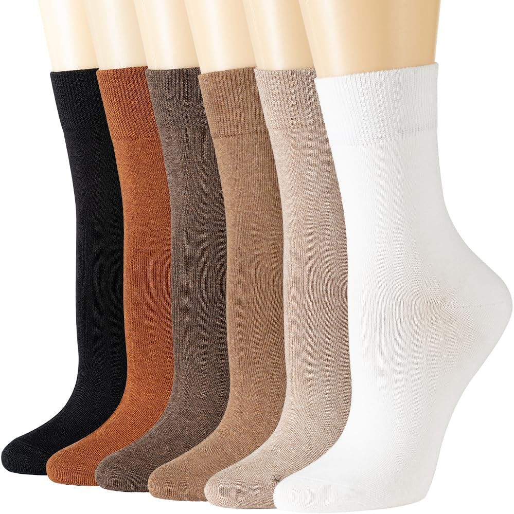 Losa Kute Super Soft Crew Socks Cozy Causal Athletic Socks 6 Pairs